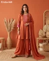 K 1173 By Naisha Roman Glass Embroidery Plazzo Suits 